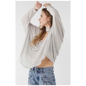 URBAN OUTFITTERS Lightweight Long Sleeve Tan Chocker Shirt